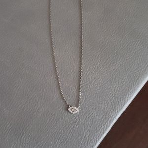 Evil eye sterling silver necklace
